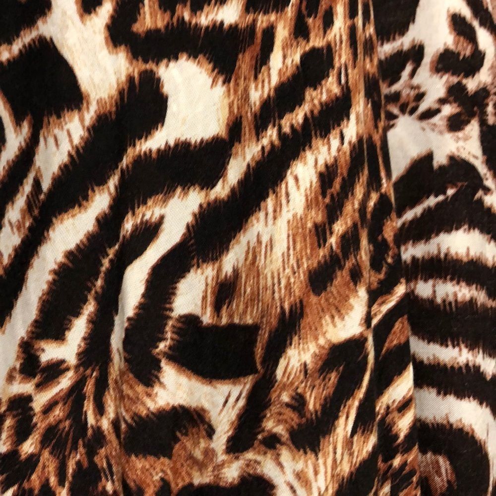 Ladies Leopard Print Fringe Open Front Wrap - image 3